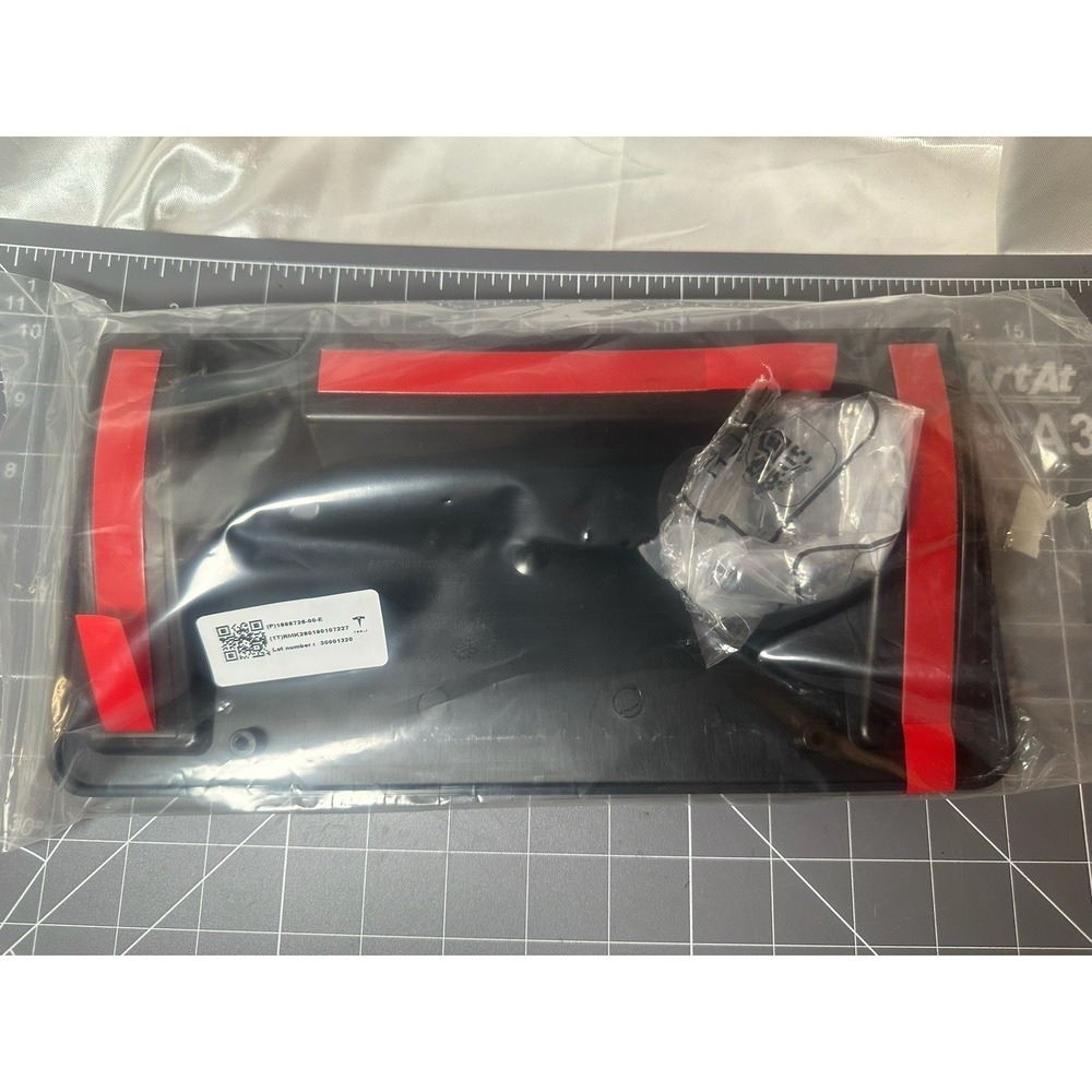 New OEM Tesla Model Y Front License Plate Mount Frame Genuine Black 2025+Juniper